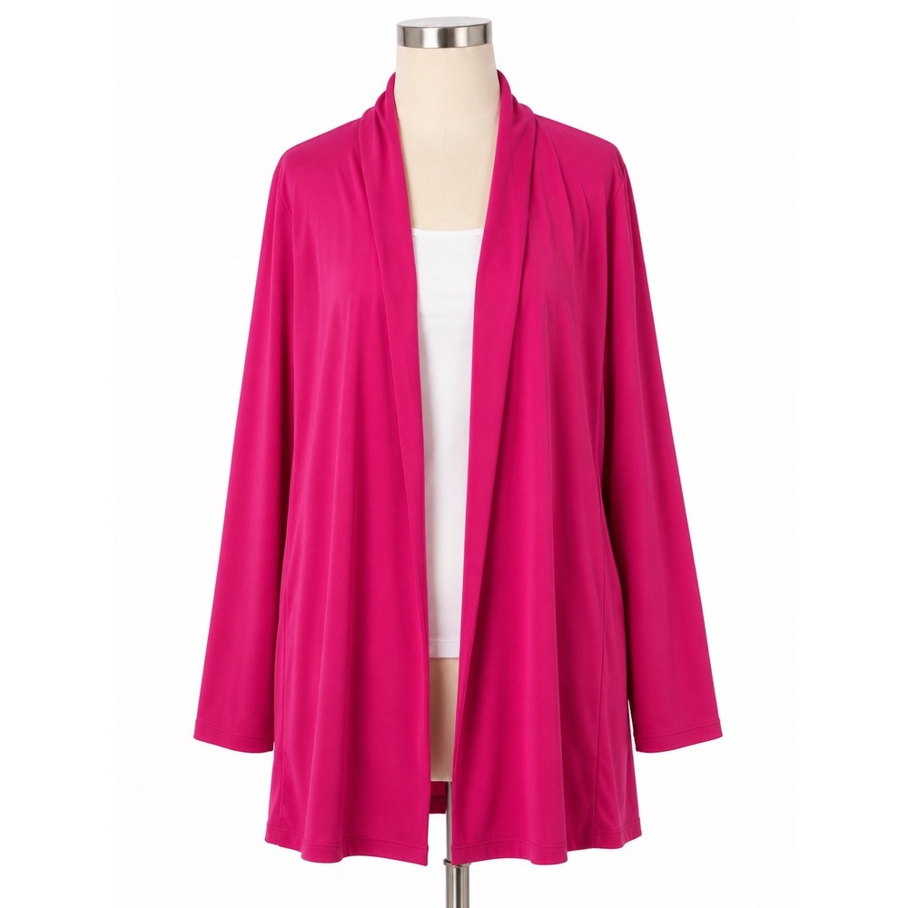 Catherines Pink Open Front Cardigan Shawl academia corquette Size 2X 22/24W New